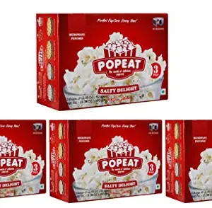 PopEat Salty Delight Microwave Popcorn (Pack of 4 X 180 Grms)