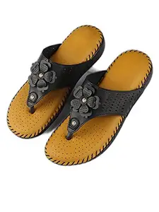 Bagadiya Trading Walktrendy Womens Synthetic Black Open Toe Flats - 4 UK (Wtwf289_Black_37)
