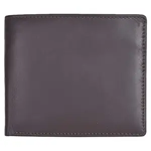Leatherman Fashion LMN Genuine Leather Dark Brown Unisex Bifold Wallet 3 Card Slots