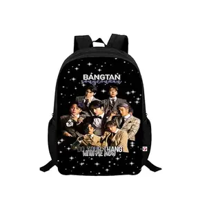 maxall BTS Kpop Casual School/College/Laptop Bag for Girls and Boys Backpack(Black) BAGSINGLEMAXALL09