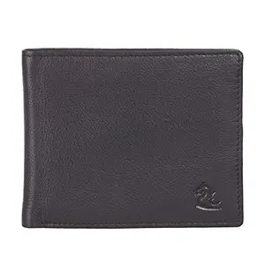 KARA Brown Bifold Men Leather Wallet - Slim Zipped Pocket Genuine Leather Wallet for Men with 9 Credi Card Holder Slot