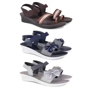 Women's Comfortable Sandal,Casual Lightweight Sandal for Everyday Wear | TBS-(3-COMBO)-1961-1972-1971-5