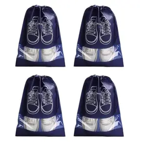 DANSR Shoe Bags for Travel - Dustproof Drawstring Shoes Pouch Packing Organizers for Men & Women, Shoe Bags Pouches Travel Shoe Cover for Travelling Travel Essentials 27 * 36 CM (Blue) 4