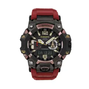 Casio G-Shock GWG-B1000-1A4DR Rose Gold IP Analog-Digital Dial Red Resin Strap Men's Watch Mud Resistant Tough Solar G1474