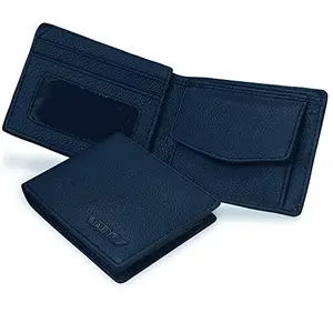 ABYS Genuine Leather Blue Trendy RFID Protected Wallet and Card Holder for Men