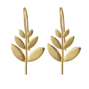 El Joyero Brass Metal Shine Gold Plated Hook Earring | Dainty Wholesale Earring | Drop/Dangle Jewelry | 350303SG