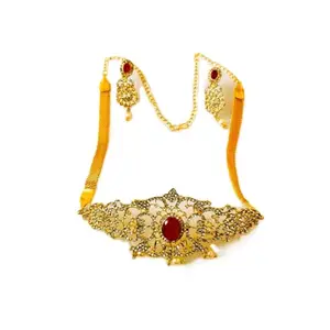 Gold Plated Choker with AD Stone Necklace with Earrings for Womens
