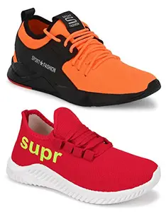 WORLD WEAR FOOTWEAR Multicolor (9289-9324) Men's Casual Sports Running Shoes 6 UK (Set of 2 Pair)