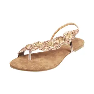 Walkway Womens Synthetic Rose Gold Sandals (Size (4 UK (37 EU))