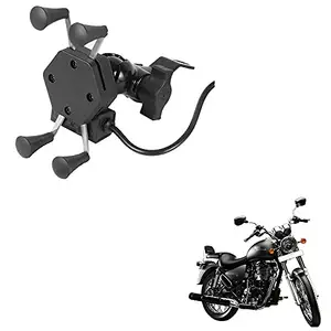 Auto Pearl -Waterproof Motorcycle Bikes Bicycle Handlebar Mount Holder Case(Upto 5.5 inches) for Cell Phone - Royal Enfield Super Thunderbird