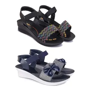 Stylish Heeled Sandals for Women/Comfortable & Lightweight, Daily Wear S_(Combo 2)-1932-1972-5