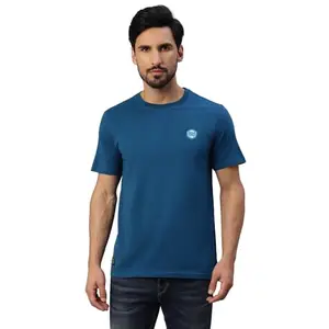 Royal Enfield Men's Relaxed Fit T-Shirt (TSO230006_Turkish Blue