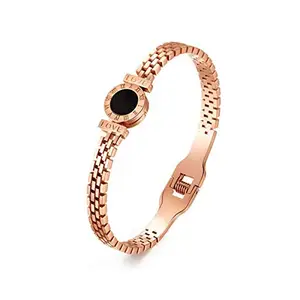 MYKI Beautiful Watch Type Design Rose Gold Plated Bracelet Kada For Women & Girls