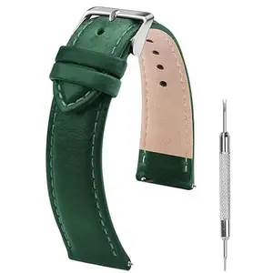 Olifin Marine Green Colors for Quick Release Leather Watch Band, Axus Leather Watch Strap 18Mm