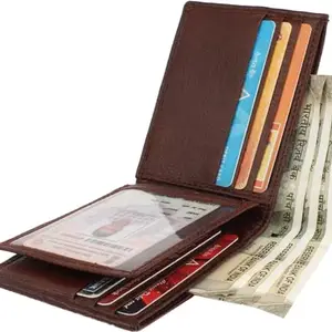 eXcorio Genuine Leather Formal 12 Card Slots Solid Wallet for Men (Brown, 11X8Cm)