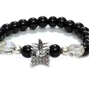 ASTROGHAR Auspicious Shri Mahakaal Shiv Ji Lucky Charm Protection Black Bracelet