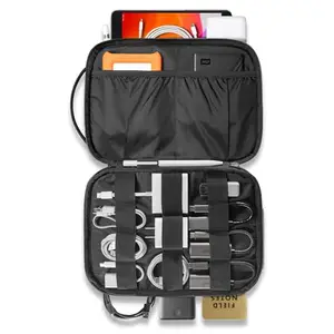 tomtoc Electronic Organizer Travel Universal Cable Kit Management Organizer Accessories Storage Case Pouch Bag for iPad Mini 5/4 / 3, Cable, Charger, Phone, USB, SD Card