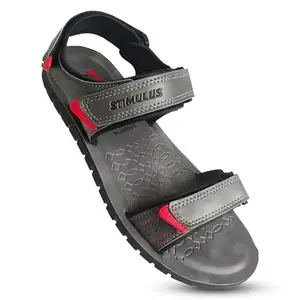 PARAGON Stimulus STG2077A Stylish Trendy Light Weight Comfortable Sandal for Men │ Indoor & Outdoor (Size 6-26cm, Size 7-27.1cm, Size 8-28cm, Size 9-28.8cm, Size 10-29.5cm) (GREY, 7)