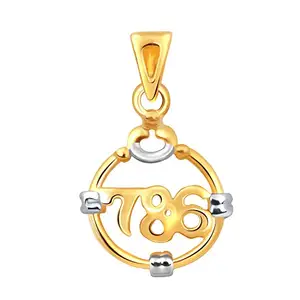 Vighnaharta Miracle Number 786 Gold and Rhodium Plated Alloy Pendant for Men and Boys - [VFJ1072PG]