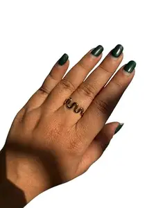 MOHUR Wave Ring – Adjustable Gold Plated Ring for Women, Minimalist Ocean-Inspired Design, Anti-Tarnish Fashion Jewelry