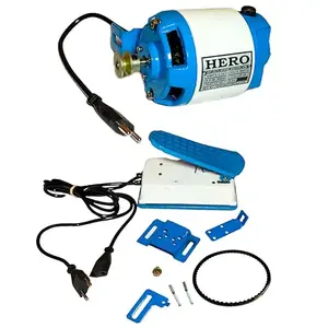 Hero Electric Sewing Machine, 8600 RPM, 220V Copper Motor, Home Use Kit with Accessories, Blue and White