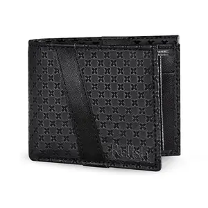 Relish Men's Artificial Leather Black Bifold Multi Wallet/Purse for Men.
