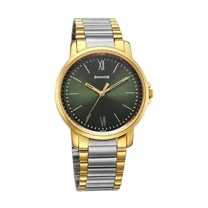 Sonata Traditional Essentials Quartz Analog Green Dial Stainless Steel Strap Watch for Men-77083BM01