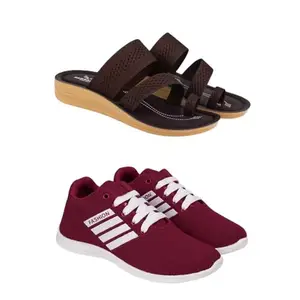 ZENWEAR Extra Soft Classic Casual wear with Flexibility Technology Sandal Combo for Women's/Girl's(6141+1703)(8) Multicolor