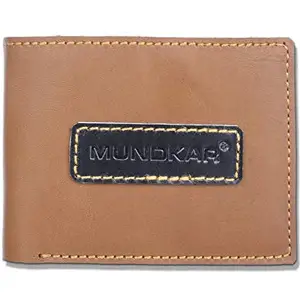 Mundkar Tan Genuine Leather Mens Wallet