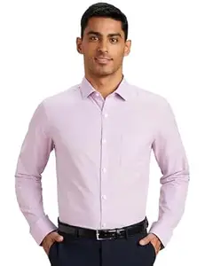 Amazon Brand - Symbol Men's Solid Cotton Slim Fit Formal Shirt | Plain | Full Sleeve