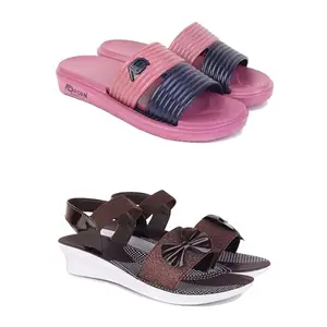 Women?s Flat Sandals,Stylish Heeled Sandals for Women B_(Combo 2)-1982-1970-6-EURO-37