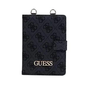 Guess Women's Coal Printed Passport Case| Ladies Purse Handbags | Gift For Ladies