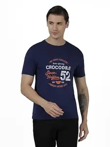 CROCODILE Men Graphic Printed T-Shirt | Youth Fit | Round Neck | Short Sleeve | Regular Length | Casual Pull On Topwear
