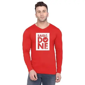 Men's Round Neck T-Shirt | Comfortable & Stylish Men's T-Shirt Idea for Gym, Sports, Casual Outings, or Lounge Wear - Medium|804 Red