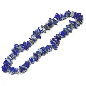 Nature's Crest Lapis Lazuli Natural Stone Tumbled Chip Bracelet Gemstone for Vastu Healing Mediation Reiki & Pooja