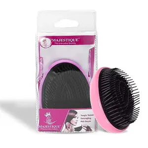 Majestique Egg Shape Detangling Hair Brush for Men, Kids & Women - The Best Tool to Effortlessly Comb Out Knotted Hair - Color May Vary