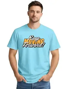 ENCIGER Men’s Printed Cotton T-Shirt | Graphic Casual Tee Round Neck Half Sleeve | Trendy Regular Fit Summer Wear