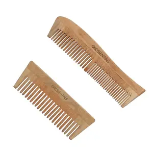 OROSSENTIALS Wooden Comb Entangle and 2 in One Set Wooden Comb | Hair Growth, Hairfall, Dandruff Control | Hair Straightening, Frizz Control | Comb for Men, Women
