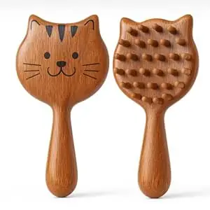 COZIESS 1Pcs,Wooden Head Massager Comb for Hair Growth – Natural Wood Wide Tooth Hair Comb with Scalp Stimulating Massage Teeth – Anti Static, Detangling & Frizz Control Wooden Comb for Men & Women.