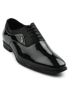 Liberty Fortune A998-07 Formal Lacing Oxford Shoes for Men with TPR Sole | PU Outsole | Comfortable & Lightweight | Cushioned Footbed | Durable & Trendy Design (Black 43 EU)