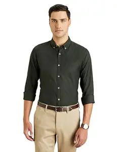 Symbol Premium Men Stylish Solid All Day Fresh Buttondown Casual Shirt - Regular Fit | Plain | Full Sleeve | Cotton Semi Formal Wear (Available in Plus Size & Combo Pack)