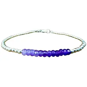 RRJEWELZ Amethyst Bracelet for Men & Women – 3mm Rondelle Faceted Purple Beads – 7inch with Silver Plated Clasp – Healing, Fashion, Gift, Spiritual, Yoga|LCBR_RR_00302