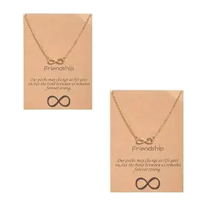 Pack of 2 Elegent Infinity Friendship Necklace Pendent For Women and Girls