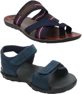 GeNIAL Men Multicolor Sandals | Size - 10 | N.S.P-SHRK BLUE-10