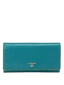 Da Milano Genuine Leather Blue Flap Over Womens Wallet (0988H)