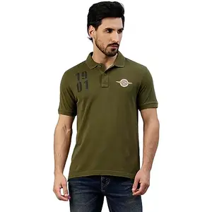 Royal Enfield Men's Regular Fit T-Shirt (TSA230001_Olive