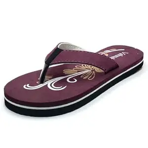 VAHMAH Women's flat Printed Slipper Flipflop/Daily Flipflops/Slipper For Girl Women Stylish | Super Soft | Casual wear| Anti Skid |Thong Slippers for Women(BLT-079-Maroon-37)_PT