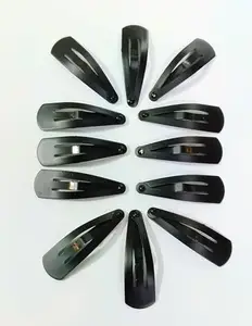 Aviva IMPEX Tripin Tic Tac Black Shining Hair Clips for Women & Girls | Strong Grip Snap Hairpins for Daily Use & Styling | 12 Pcs