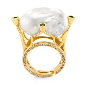 Shaze Elenor Eclipse 18K Yellow Gold Plated Italian Crafted Ring