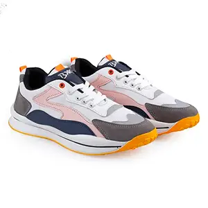 YUVRATO BAXI Men's New Pink Casual Sports and Running Lace-Up Shoes. 10 UK